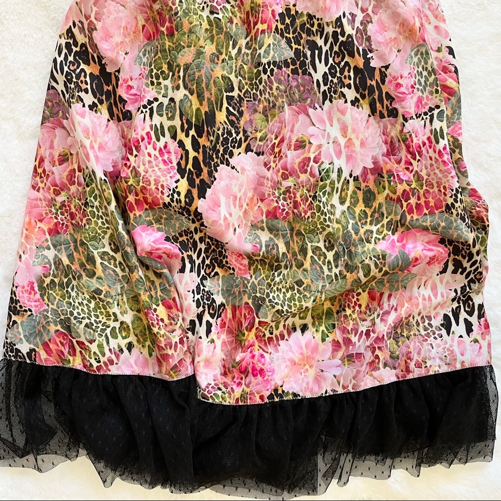CORSET STORY FLORAL/CHEETAH PRINT CORSET DRESS Size Medium Cosplay Oktoberfest - Picture 4 of 15
